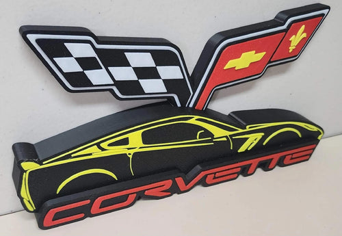 10" chevy corvette wall desk art